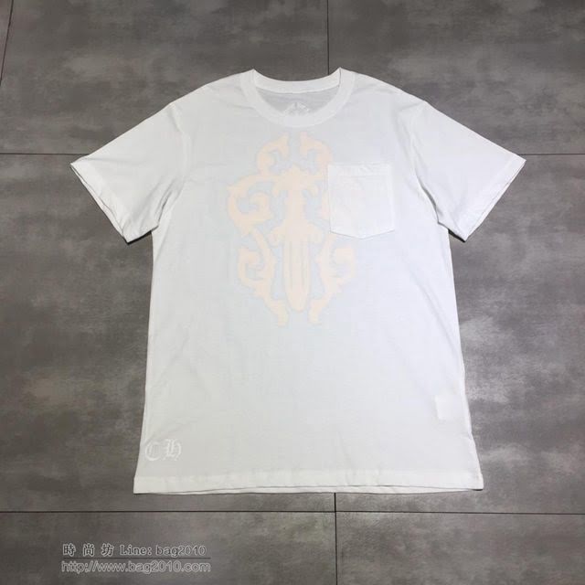 ChromeHeart黑色短袖衣 19春夏新款 ChromeHeart白色T恤 男男同款  tzy1777